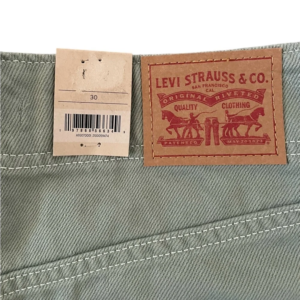 Levi’s HIGH-RISE MOM SHORTS Green Casual Shorts Size 30 - Picture 8 of 12